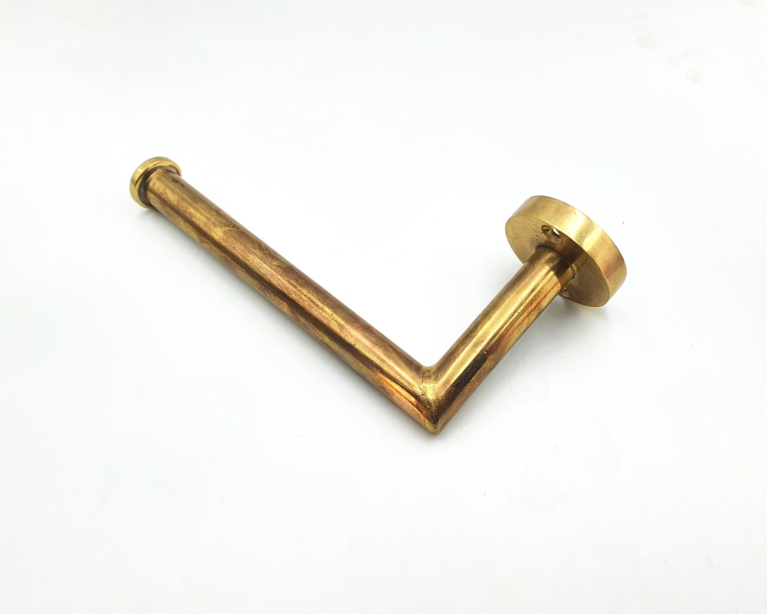 Unlacquered Brass Toilet Paper Holder, Wall-Mounted Roll Holder