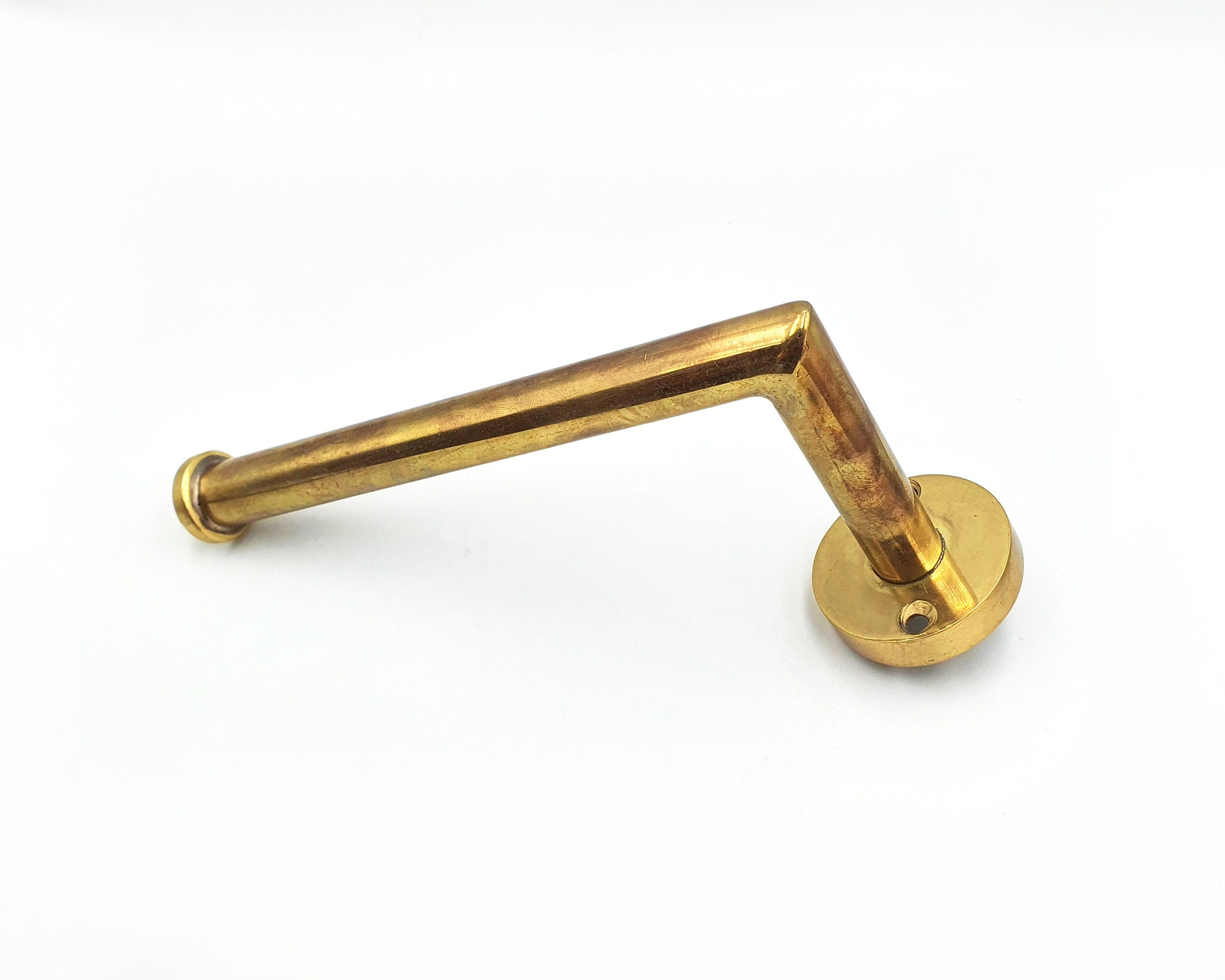 Unlacquered Brass Toilet Paper Holder, Wall-Mounted Roll Holder