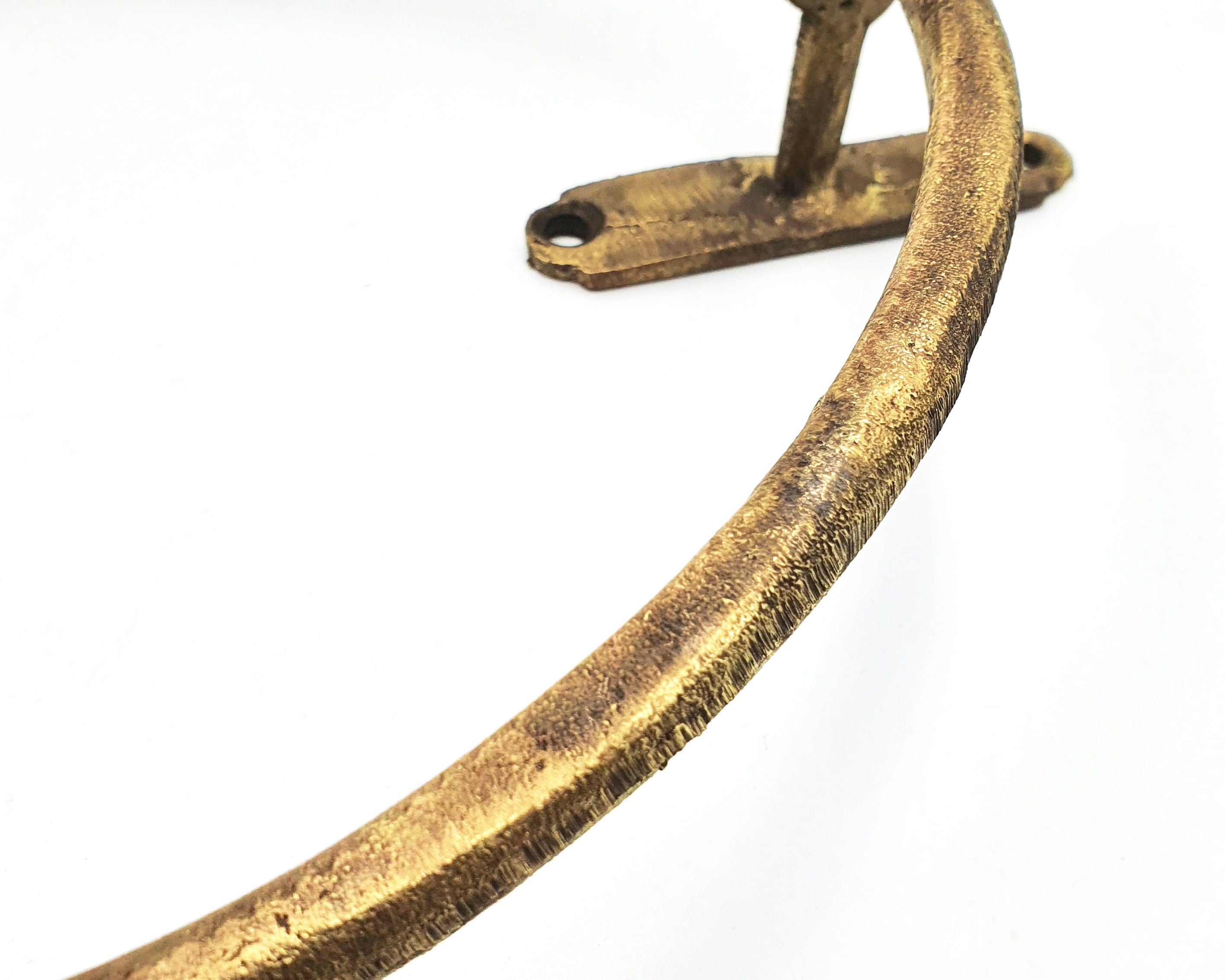 Solid Brass Bathroom Towel Ring Holder, Unlacquered Brass Wall Rack
