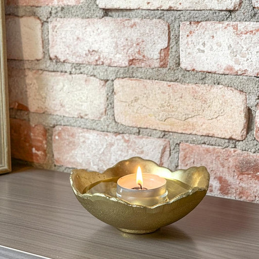 Solid Brass Tealight Bowls: Unlacquered Candle Holder Set of 3
