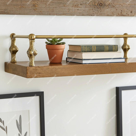 Artisanal Brass Gallery Rail – Unlacquered Solid Brass Shelf Guard for Cabinets and Open Shelving