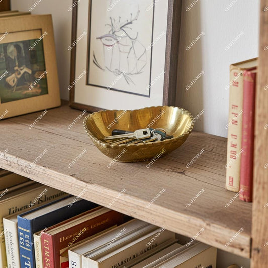 Brass Heart Dish: Solid Brass Key Holder and Jewelry Catchall Bowl