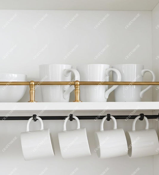 Handcrafted Unlacquered Brass Gallery Rail: Kitchen Shelf Bar