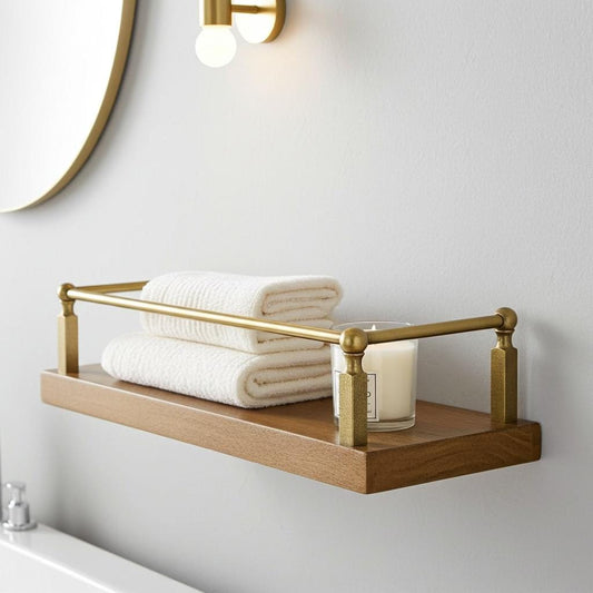 Unlacquered Brass Gallery Rail: Cabinet & Shelf Safety Bar Hardware