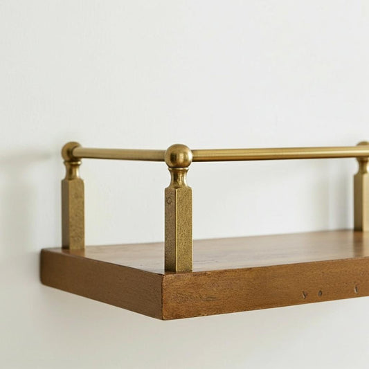 Unlacquered Brass Gallery Rail: Cabinet & Shelf Safety Bar Hardware