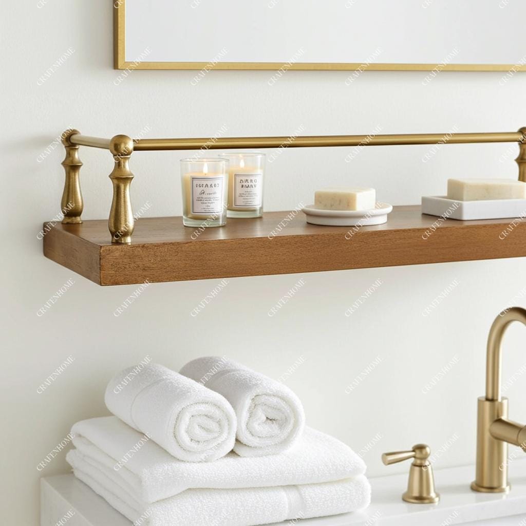 Unlacquered Brass Gallery Rail: Solid Brass Shelf Railing Kit for Kitchen
